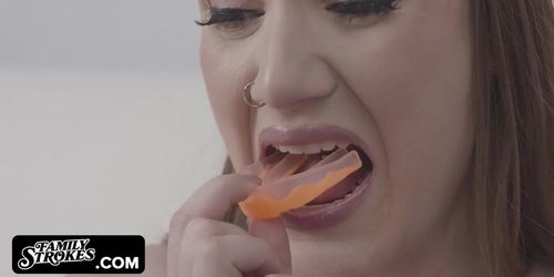 Big Titted Redhead Lets Her Stepbro Cum In Her Mouth To Help His Football Team Win The Championship