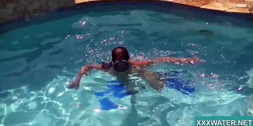 Hot Hungarian naked girl Candy being horny in the pool (Ex Girlfriend, Milan Summer)