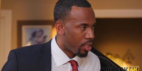BLACK4K. Black man forgets about work and fucks colleagues slutty daughter (Hollie Mack)