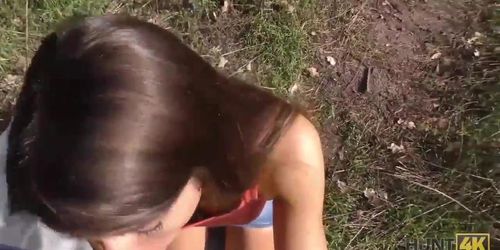 HUNT4K. Naughty slut is happy to have anal sex for good pay