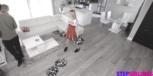 Cheerleading Stepsister And Bff Make Me Cum On Their Pom Poms (Mackenzie Moss, Nikki Peach)