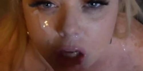 fat blonde slut begs for cum