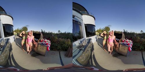 VR BANGERS FFM Threesome With College Asian Elle Lee And Her Blonde Slut Friend Braylin Bailey VR Porn
