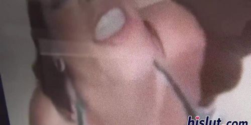 Horny fatty sucks on a stiff dick (Kimberly Scott)
