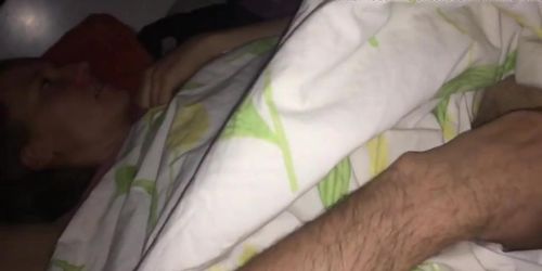 Playing with huge pussy and piss