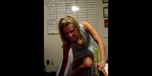 Slutty Mom And Wife Stripping For Her Manager – Hot Af