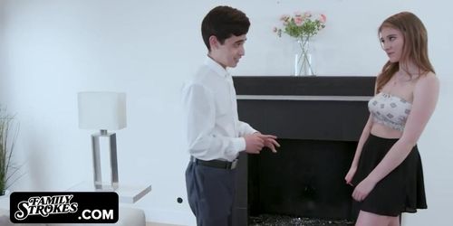 Family Strokes - Inexperienced Boy Practises His Sex Skills With His Stepsister's Juicy Pink Pussy (Kylie Quinn, Melody Marks)