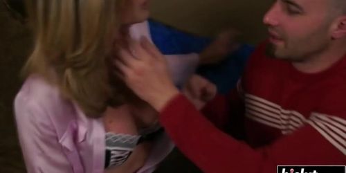 Amazing MILF plays with his dick (Jodi West)