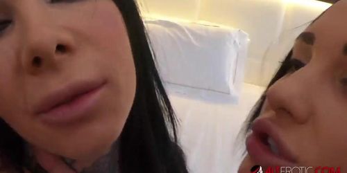 Tattooed ladies Adel and Megan make each other cum (Adel Asanty, Lupe Burnett, Megan Inky)