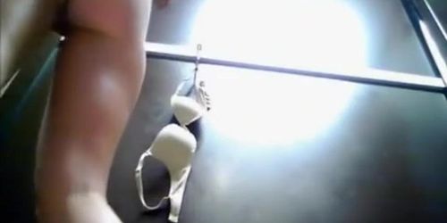 Blonde teen caught by spy camera