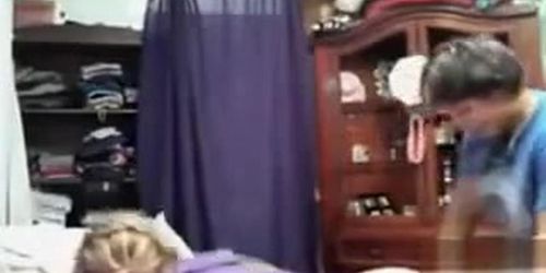 Sister's friend uses a strap-on to bang her