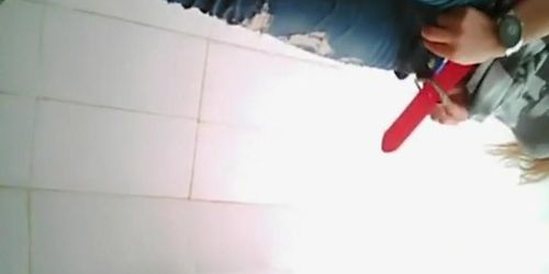 Sexy chinese girl smokes and pisses