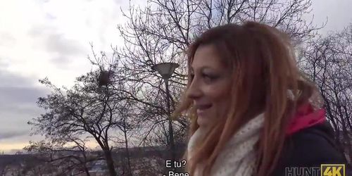HUNT4K. Cuckold cant stop his gf Jenifer Red selling (AmateurRedhead, Jennifer Love, Nikki Favor)