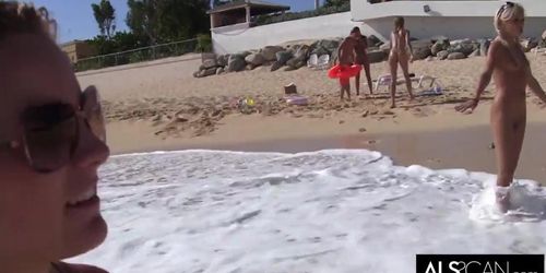 Six Horny Lesbians Go At It On A Public Beach (Bibi Noel, Franziska Facella, Kacey Jordan)
