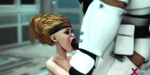 SCIFI-X - A sexy young hottie gets fucked by stormtrooper in the spaceships