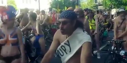 Nude bike ride down these European streets