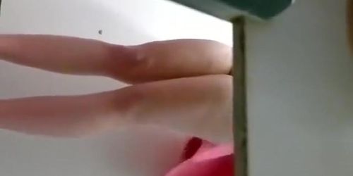 Saucy dish has her twat caught on camera as she was changing clothes