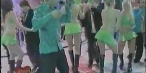 Upskirt video from a music TV show with sexy dancer girls