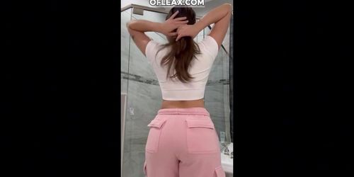 Sophie Rain Nude Blue Shorts Strip