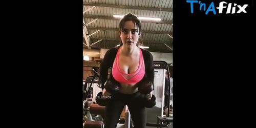 Neha Sharma Breasts Scene  in Neha Sharma Gym Cleavage Video Clip