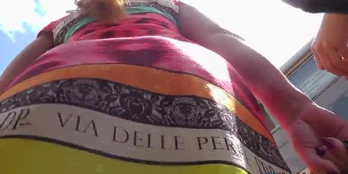 Astounding blond upskirt (fake) movie scene movie