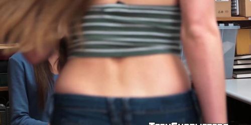 TEEN SHOPLIFTERS - Charity Srawford and Zoey Laine pounded before facializing (Charity Crawford)
