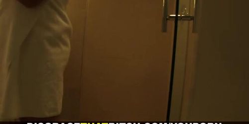 Spycamed in a shower and fucked