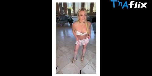 Britney Spears Underwear Scene  in Britney Spears Dancing In White Lingerie