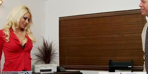 Superb blonde Jazy Berlin fuck in the office