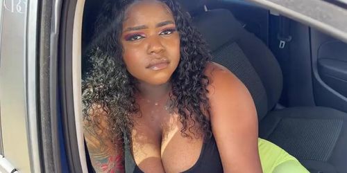Big Booty Ebony Takes Hard Dick In Her Tight Shorts - Car Sex Gloryhole Fuck