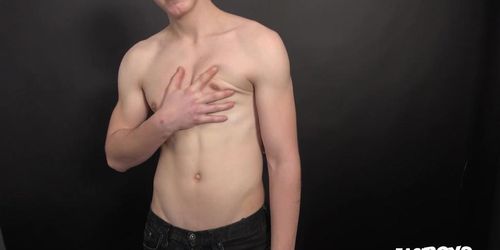 Cute hot boy Kayden Brekke on chair gets handjob of his big cock (Sexy boy, Sexy boy d)