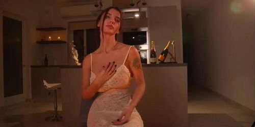 LJCHATJSEDUCTIVEART 20250419 GOOD KITCHEN WETWHITEDRESS AFTER BLUE LINGERIE THEN GREY BIKINI THEN FULL NAKED.mp4