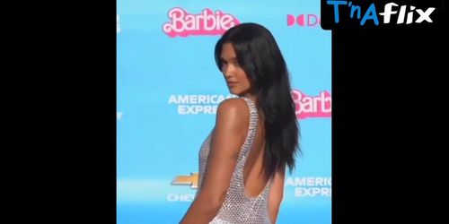 Dua Lipa Butt,  Breasts Scene  in Dua Lipa In Very Sexy Dress With Nipples Seen On Barbie Premiere