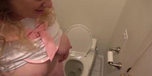 Stepdad Fucks Blonde Stepdaughter in Bathroom and Fills Her with Cum (Erin Electra, Matthias Christ)