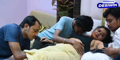 Hot Beautiful Girl Having Sex With Three Strangers