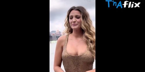 Blake Lively Breasts Scene in Blake Lively Sizzles In Sexy Gold Outfit At Michael Kors Event