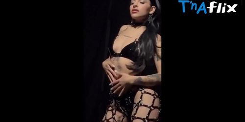 Cazzu Butt,  Breasts Scene  in Cazzu Sexy Poses Wearing Stunning Bondage Lingerie For Social Media Video