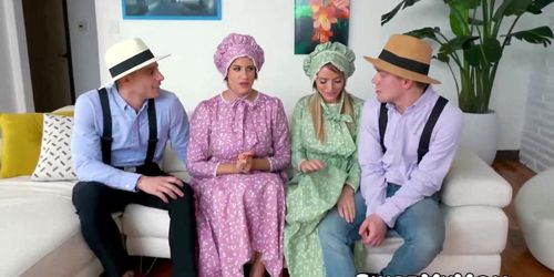 SWAPMYMOM - Amish stepmoms Pristine Edge and Penny Barber indulge into forbidden sex with stepsons (Billy Boston, Joshua Lewis, Penney Play, Penny Play)