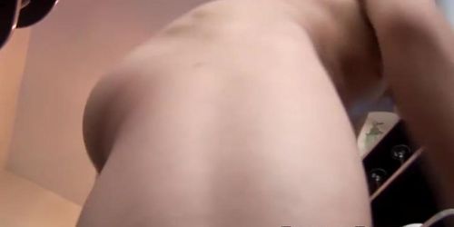 BRAZILIAN BAM BOYS - Inked Latino jock masturbating his thick cock in the kitchen (Bruno Sx, Claudio Meloni)
