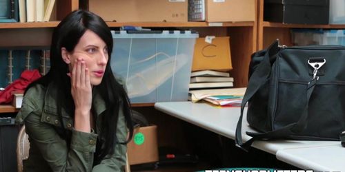 TEEN SHOPLIFTERS - Brunette teen Alex Harper gets hammered by dirty cop