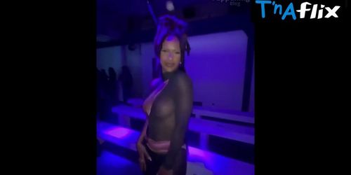 Iamddb Breasts Scene in Iamddb Flaunts Her Nude Pierced Nipples At The David Koma Fashion Show In London