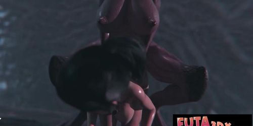 Futa3Dx - Futa Final Boss Demon Fucks Brunette Rough
