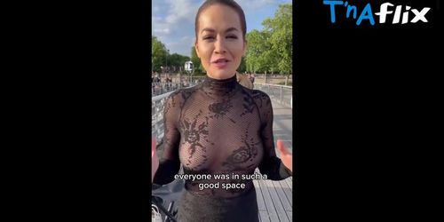 Rita Ora Breasts Scene  in Rita Ora Rocks Sexy Look At Paris Haute Couture Week