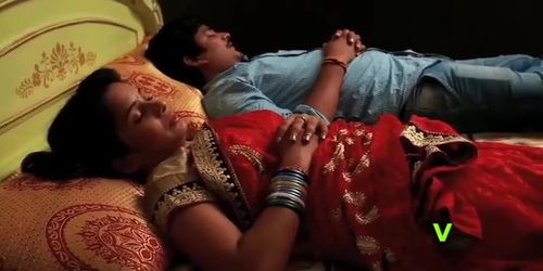 Indian Housewife Aunty Varsha Romance With Husband Friend In Bedroom On Saree Hot Telugu Short Film ???