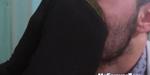 MY FRIENDS TOES - Bearded Lando strokes dick while being foot worships by doctor Thom (Landon Mycles, Thomas Stone)
