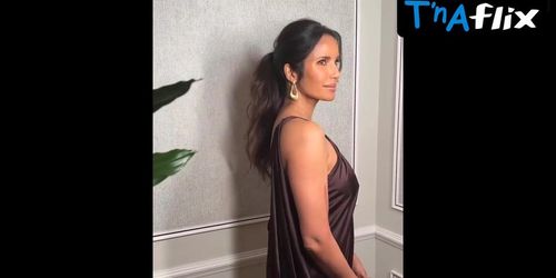 Padma Lakshmi Sexy Scene  in Padma Lakshmi Braless Gown