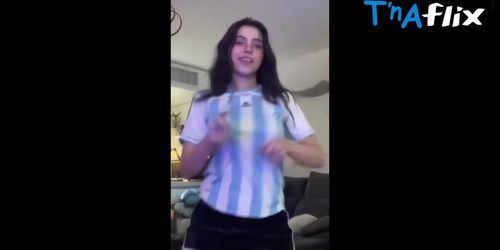 Iaaras Thong Scene  in Iaaras Sexy Stunning Hot Tiktok Dance Wearing Argentina T Shirt And A Thong