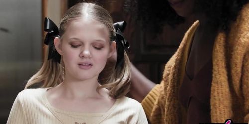 Tiny blonde teen stepdaughter Coco Lovelock has black stepparents now (Ana Foxxx, Isiah Maxwell, Pure_Taboo Pure_Taboo)