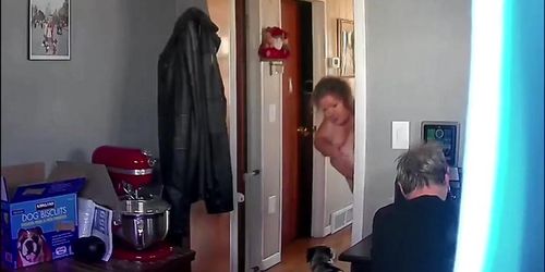 See fat meat fuck show her fat nude body as she goes from the bathroom to the bedroom to get fucked.