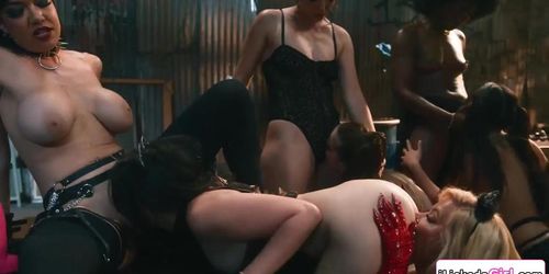 Big tits milf officer gangbanged by two lesbian groups (Ana Foxxx, Casey Calvert, Jane Wilde, Lulu Chu, Penny Barber, Serene Siren)
